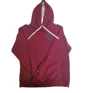 Champion Womens Maroon and Gray Athletic Sweatshirt Sporty Hoodie Sz M